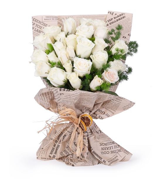 Aşka Beyaz Gül Buketi